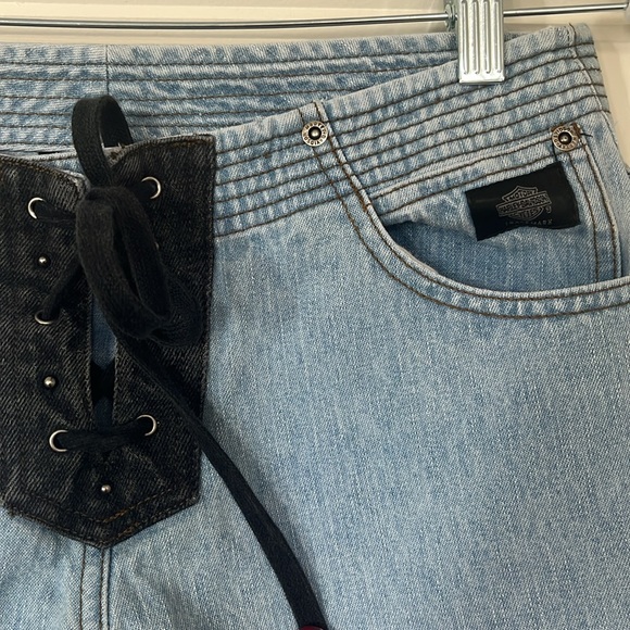 Y2K laced front jeans Harley Davidson - Picture 5 of 10